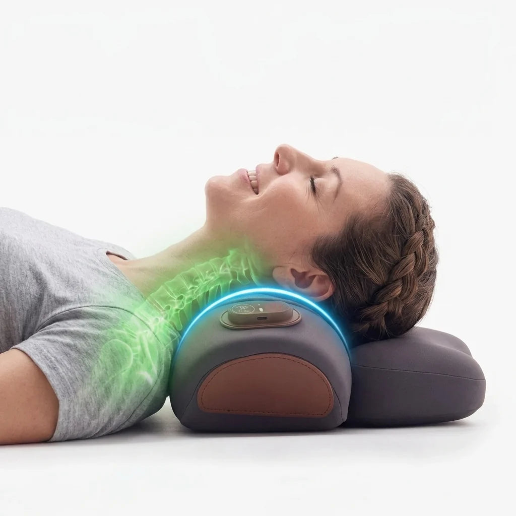 Oreiller Masseur de cou électrique & chauffage Cervicale Vibration